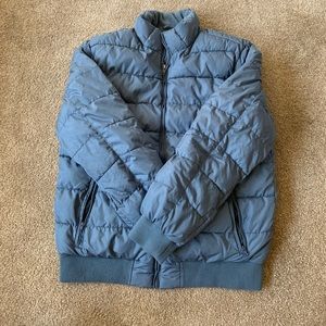 Gap gray winter jacket puff insulated zip up